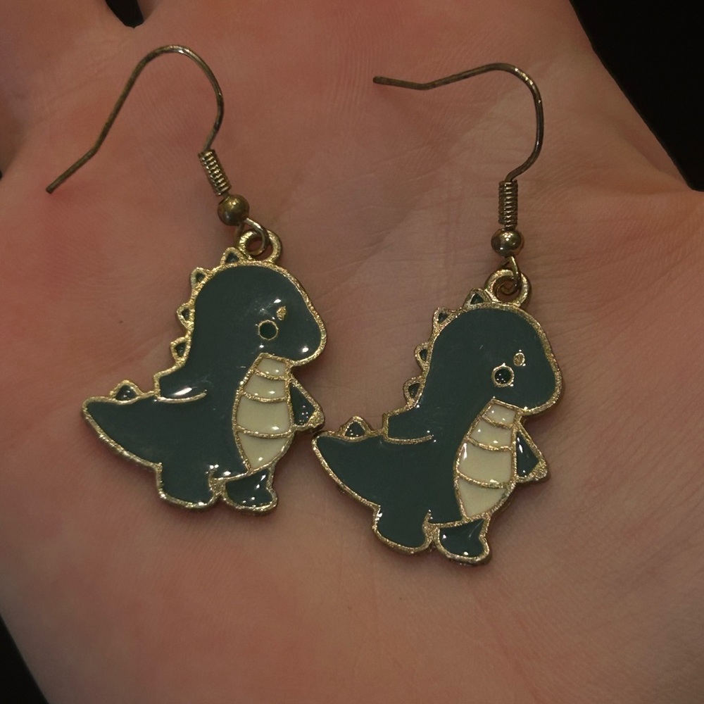 Adorable dinosaur earrings